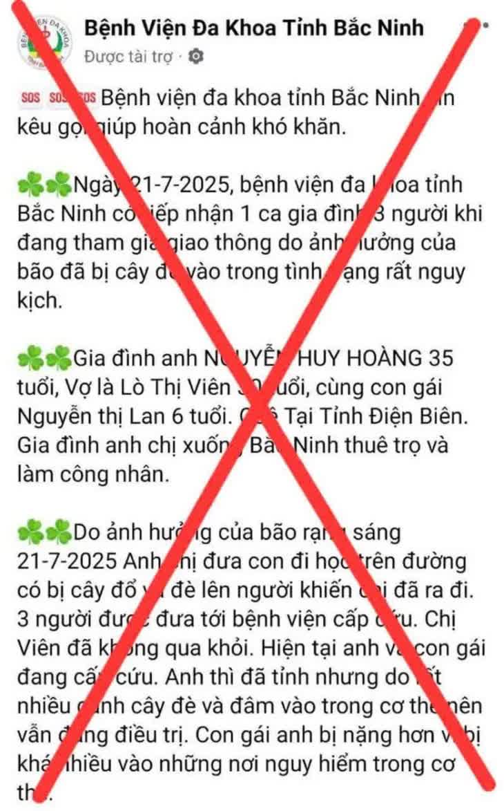 Giả mạo bệnh viện đa khoa, tung tin nạn nhân mưa bão để lừa tiền từ thiện- Ảnh 1. Giả mạo bệnh viện đa khoa, tung tin nạn nhân mưa bão để lừa tiền từ thiện- Ảnh 1.
