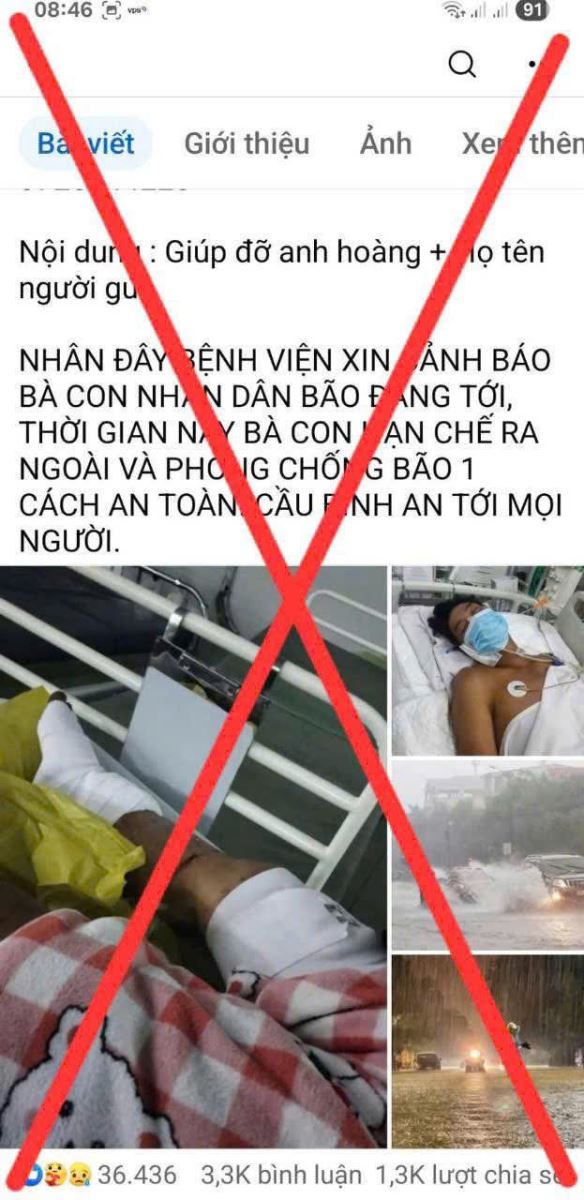 Giả mạo bệnh viện đa khoa, tung tin nạn nhân mưa bão để lừa tiền từ thiện- Ảnh 2. Giả mạo bệnh viện đa khoa, tung tin nạn nhân mưa bão để lừa tiền từ thiện- Ảnh 2.