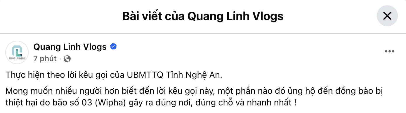 Facebook Quang Linh Vlogs đột ngột hoạt động trở lại, kèm động thái lạ- Ảnh 1. Facebook Quang Linh Vlogs đột ngột hoạt động trở lại, kèm động thái lạ- Ảnh 1.