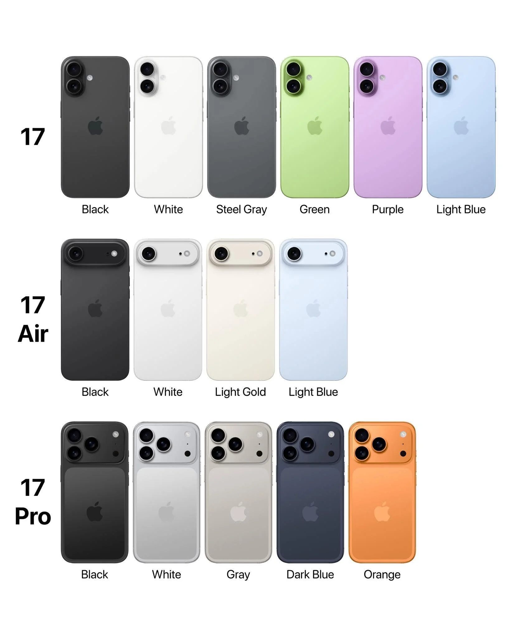 iPhone 17 và iPhone 17 Pro lộ diện, sẽ có tới 11 màu sắc hoàn toàn mới?- Ảnh 1. iPhone 17 và iPhone 17 Pro lộ diện, sẽ có tới 11 màu sắc hoàn toàn mới?- Ảnh 1.