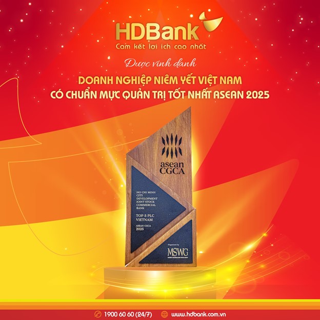 HDBank – Ngân hàng Việt được vinh danh Top 5 Quản trị chuẩn mực ASEAN 2025- Ảnh 1. HDBank – Ngân hàng Việt được vinh danh Top 5 Quản trị chuẩn mực ASEAN 2025- Ảnh 1.