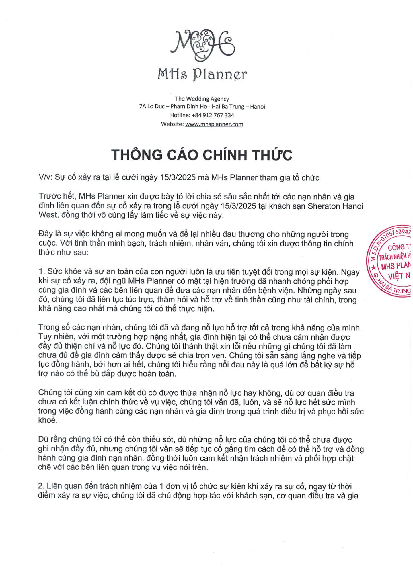 Nóng: Đơn vị tổ chức sự kiện lên tiếng sau sự cố khung đèn sập giữa đám cưới ở khách sạn 5 sao, nạn nhân thương tật 96%- Ảnh 2. Nóng: Đơn vị tổ chức sự kiện lên tiếng sau sự cố khung đèn sập giữa đám cưới ở khách sạn 5 sao, nạn nhân thương tật 96%- Ảnh 2.