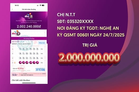Từ 2.000 đồng nhàu nát, "đại lộc" tiền tỷ Vietlott gọi tên người phụ nữ Nghệ An, dãy số sêri làm nên tất cả!- Ảnh 1. Từ 2.000 đồng nhàu nát, "đại lộc" tiền tỷ Vietlott gọi tên người phụ nữ Nghệ An, dãy số sêri làm nên tất cả!- Ảnh 1.