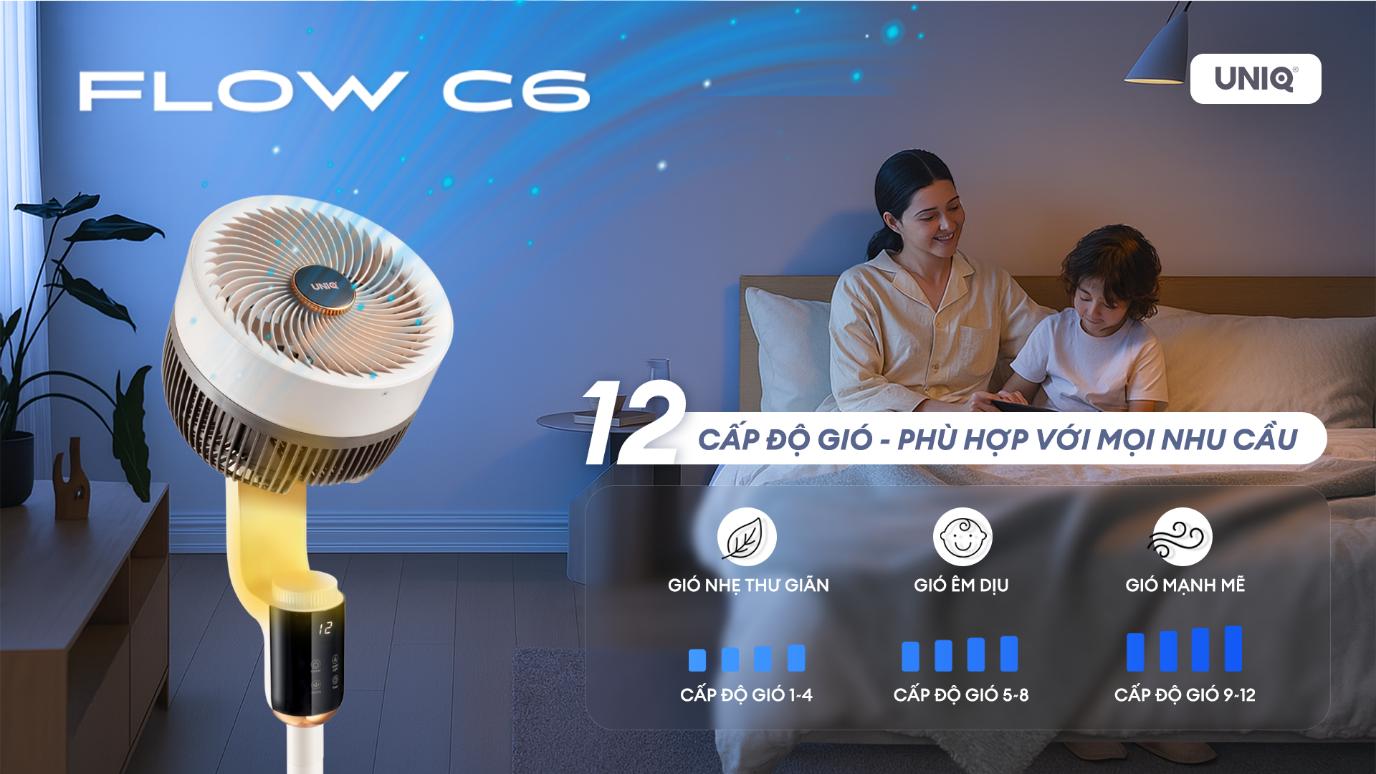 UNIQ Flow C6 - Quạt cây đối lưu không khí thông minh cho không gian sống hiện đại- Ảnh 1.