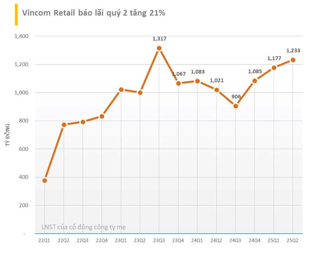 Vincom Retail báo lãi sau thuế quý 2/2025 đạt 1.200 tỷ đồng, tăng hơn 20% so với cùng kỳ- Ảnh 1.