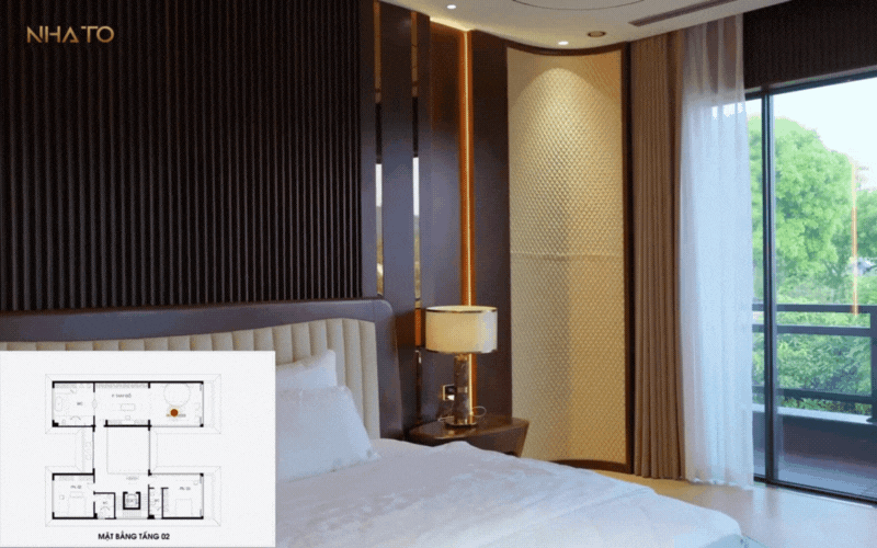 Bên trong biệt phủ hình chữ 