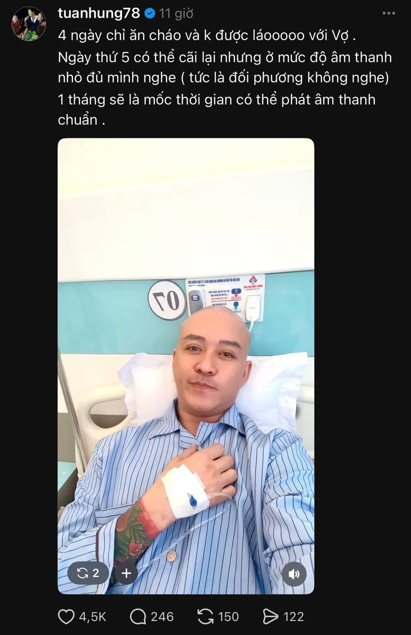 Tình trạng của Tuấn Hưng sau khi nhập viện phẫu thuật- Ảnh 3. Tình trạng của Tuấn Hưng sau khi nhập viện phẫu thuật- Ảnh 3.