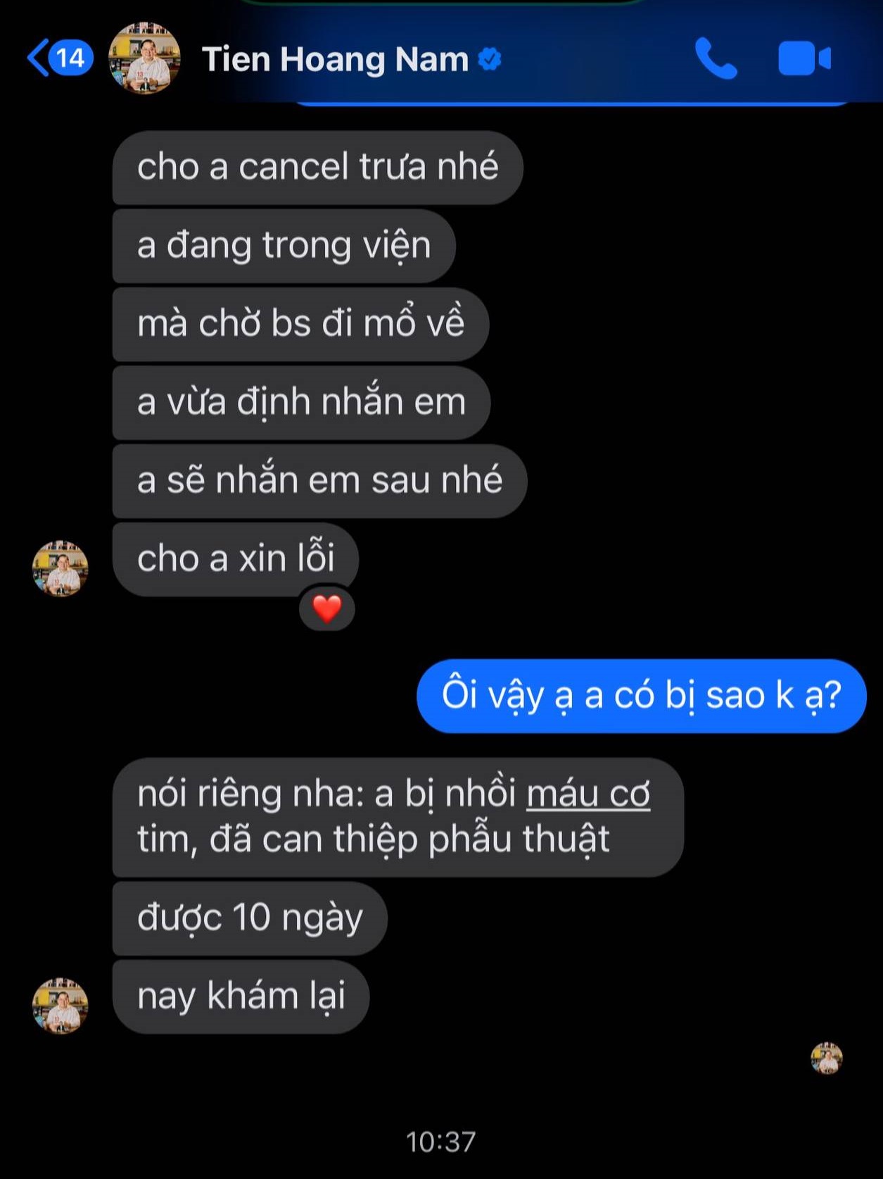Tin nhắn từ bệnh viện của ông Hoàng Nam Tiến trong buổi sáng trước khi qua đời- Ảnh 2. Tin nhắn từ bệnh viện của ông Hoàng Nam Tiến trong buổi sáng trước khi qua đời- Ảnh 2.