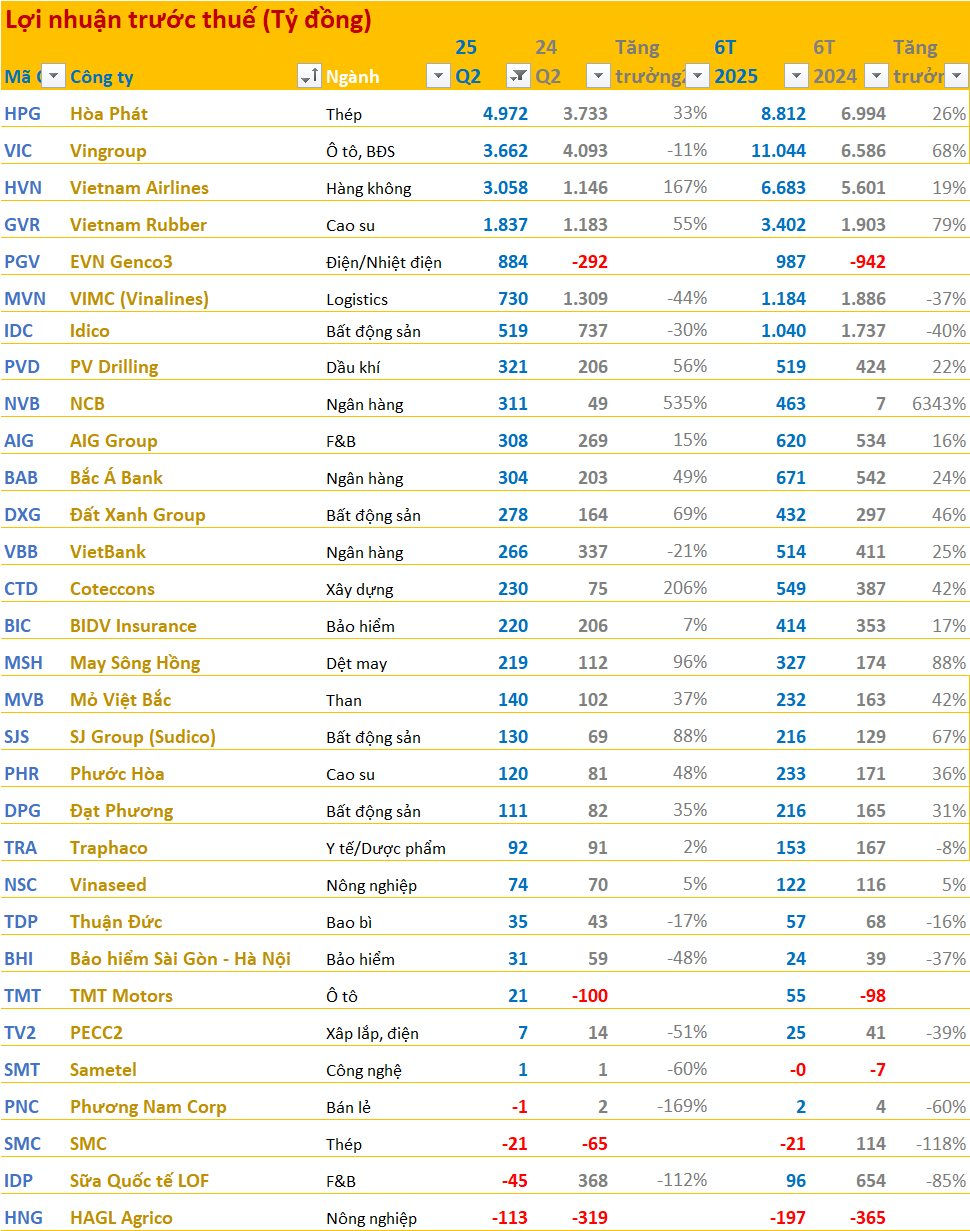 Cập nhật BCTC chiều ngày 31/7: Vingroup, Hòa Phát, Đất Xanh... công bố, Vietnam Airlines, Coteccons báo lãi trước thuế tăng bằng lần- Ảnh 1.