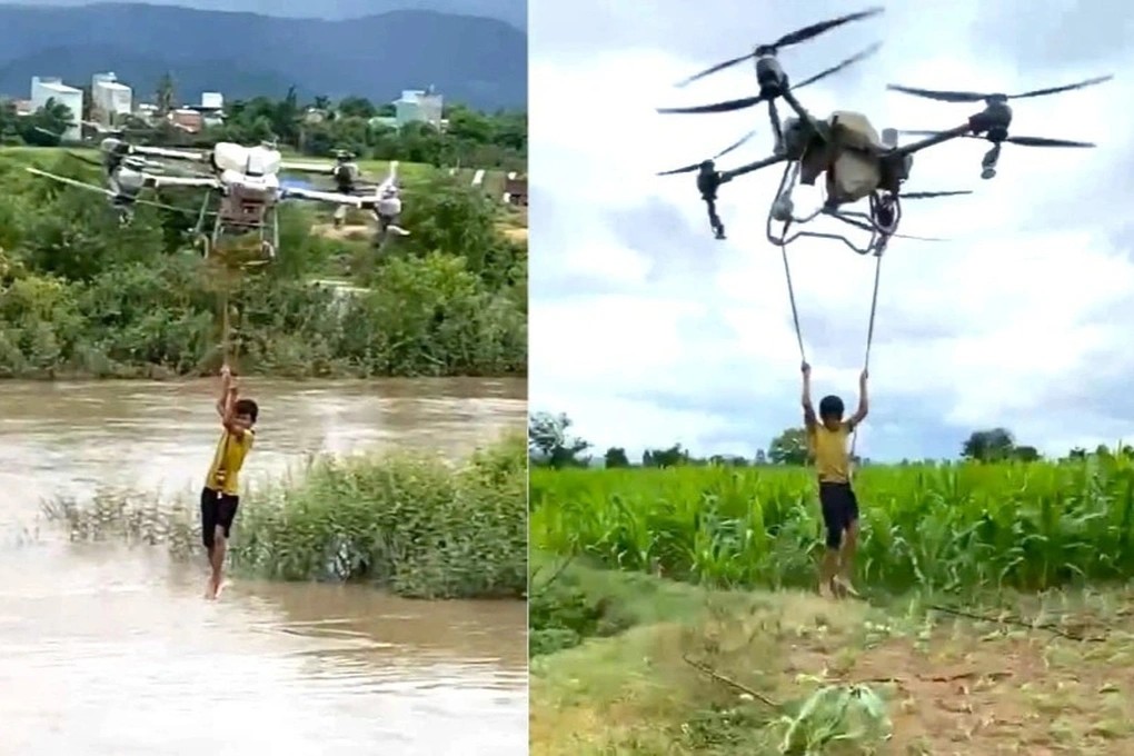 Dùng drone phun thuốc trừ sâu cứu 2 em nhỏ giữa dòng lũ dữ ở Gia Lai: Người "anh hùng" nông dân nói gì?- Ảnh 2.