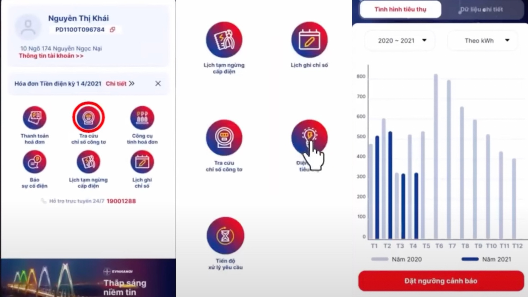 Hướng dẫn cài đặt ngưỡng cảnh báo trên app EVN để không "cháy túi" khi thanh toán tiền điện cuối tháng- Ảnh 2. Hướng dẫn cài đặt ngưỡng cảnh báo trên app EVN để không