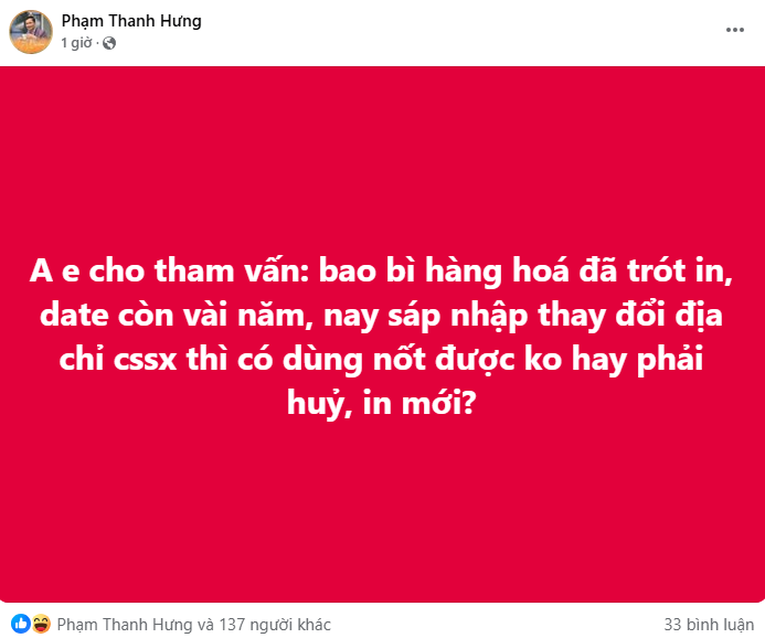 Địa chỉ thay đổi sau sáp nhập tỉnh thành, doanh nghiệp có được tiếp tục sử dụng bao bì cũ?- Ảnh 1. Địa chỉ thay đổi sau sáp nhập tỉnh thành, doanh nghiệp có được tiếp tục sử dụng bao bì cũ?- Ảnh 1.