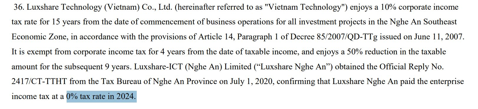 Luxshare-ICT được hưởng thuế thu nhập doanh nghiệp 0% tại Nghệ An- Ảnh 1. Luxshare-ICT được hưởng thuế thu nhập doanh nghiệp 0% tại Nghệ An- Ảnh 1.