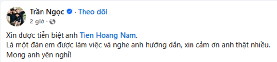 Loạt sếp lớn, nghệ sĩ, người hâm mộ gửi lời tiếc thương đến ông Hoàng Nam Tiến: "Hẹn gặp anh ở 1 kiếp khác..."- Ảnh 3. Loạt sếp lớn, nghệ sĩ, người hâm mộ gửi lời tiếc thương đến ông Hoàng Nam Tiến: "Hẹn gặp anh ở 1 kiếp khác..."- Ảnh 3.