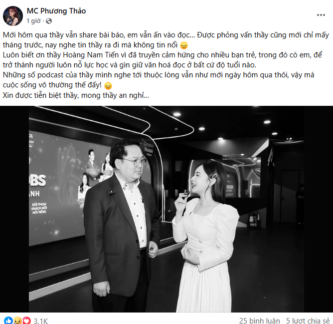Loạt sếp lớn, nghệ sĩ, người hâm mộ gửi lời tiếc thương đến ông Hoàng Nam Tiến: "Hẹn gặp anh ở 1 kiếp khác..."- Ảnh 4. Loạt sếp lớn, nghệ sĩ, người hâm mộ gửi lời tiếc thương đến ông Hoàng Nam Tiến: "Hẹn gặp anh ở 1 kiếp khác..."- Ảnh 4.