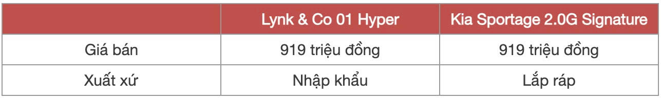 Đồng giá 919 triệu đồng, chọn Lynk & Co 01 bản 'base' hay Kia Sportage bản máy xăng 2.0L gần cao nhất- Ảnh 1.
