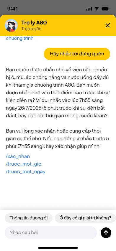 ‘Đu’ concert quốc gia không thể thiếu trợ thủ số A80 – Tự hào Việt Nam: Chatbot giải đáp thắc mắc 24/7, cập nhật thông tin chính thống liên tục, bản đồ số tương tác mọi lúc mọi nơi- Ảnh 2.