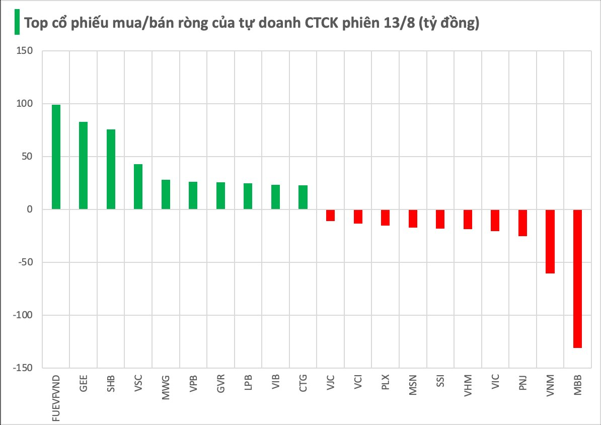 Tự doanh CTCK bất ngờ mua ròng hàng trăm tỷ trong phiên 13/8, mã nào là tâm điểm "gom hàng"?- Ảnh 1.