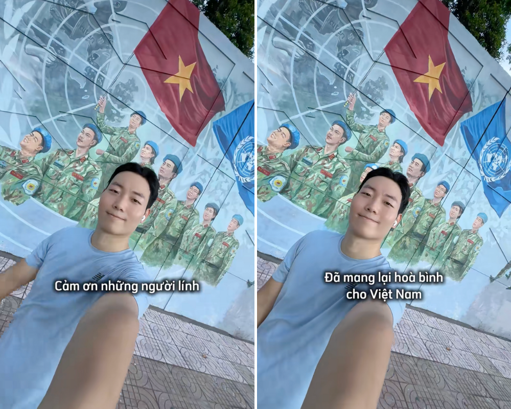 Khách Hàn nhận “cơn mưa” lời khen khi nói điều cảm động về người Việt trước bức tranh diễu binh hot nhất TP.HCM- Ảnh 3.