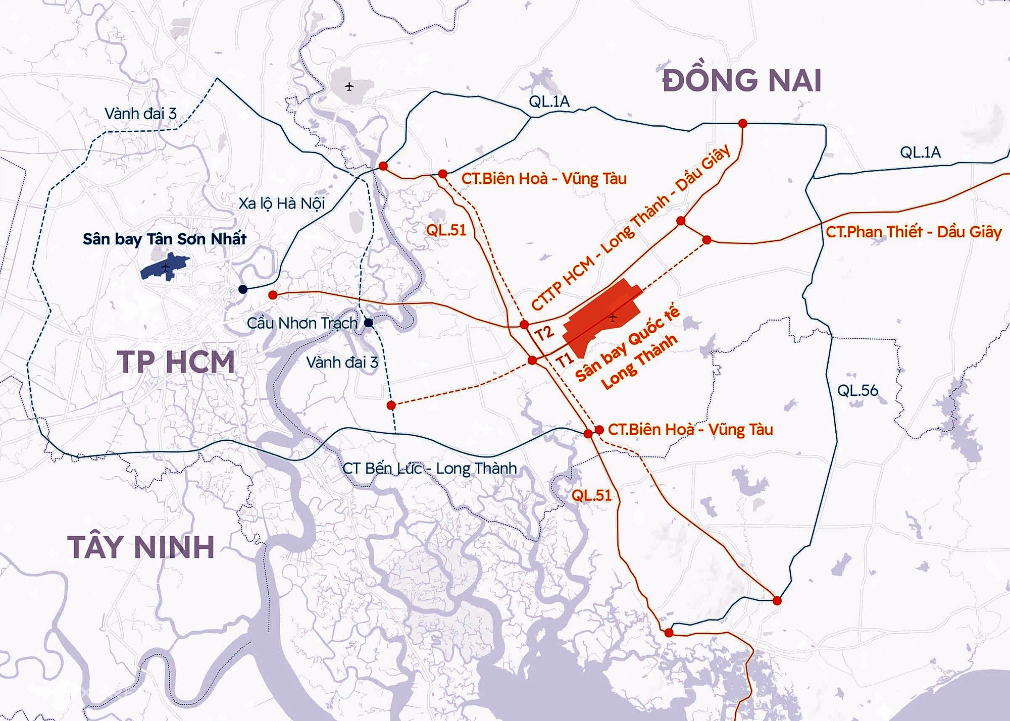Những tuyến đường kết nối TP HCM và các tỉnh lân cận với sân bay Long Thành- Ảnh 1.
