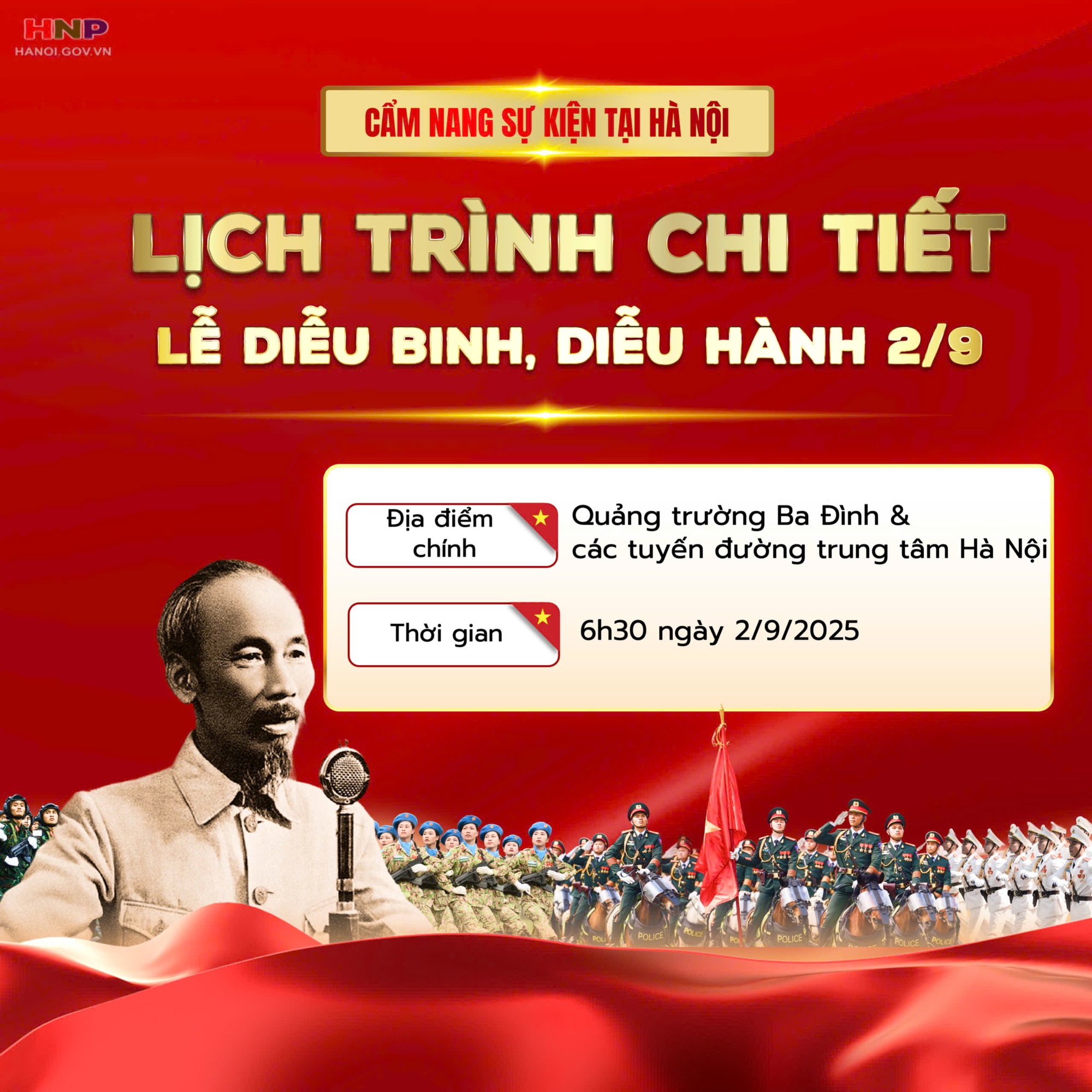 Lịch trình chi tiết LỄ DIỄU BINH, DIỄU HÀNH; danh sách các điểm BẮN PHÁO HOA Kỷ niệm 80 NĂM QUỐC KHÁNH 2/9/2025- Ảnh 1.