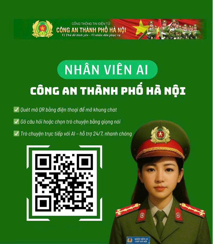 'Cảnh sát AI' Hà Nội trực chiến 24/24, phục vụ người dân trong mọi tình huống- Ảnh 1. 'Cảnh sát AI' Hà Nội trực chiến 24/24, phục vụ người dân trong mọi tình huống- Ảnh 1.