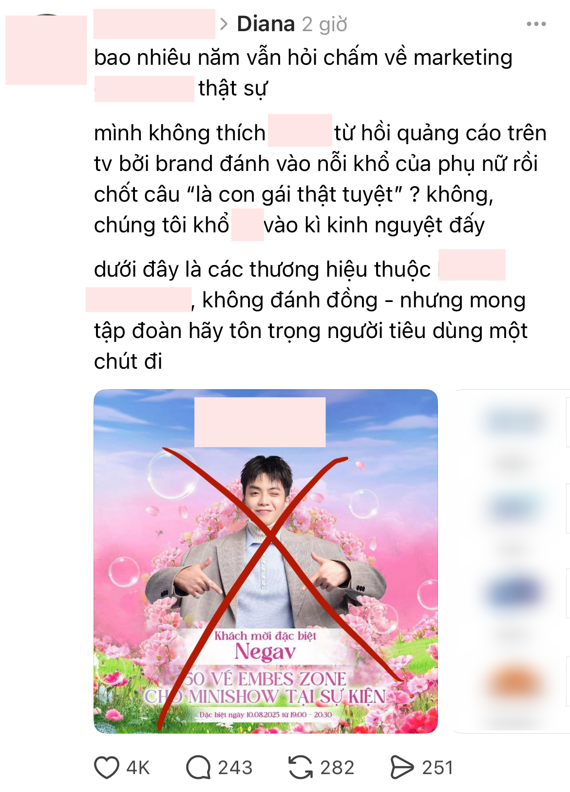Bị netizen phản ứng vì mời Negav tham gia sự kiện, Diana xin lỗi!- Ảnh 3.