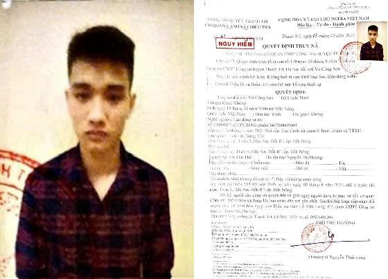 Truy nã Vũ Công Sơn sinh năm 2000- Ảnh 1. Truy nã Vũ Công Sơn sinh năm 2000- Ảnh 1.