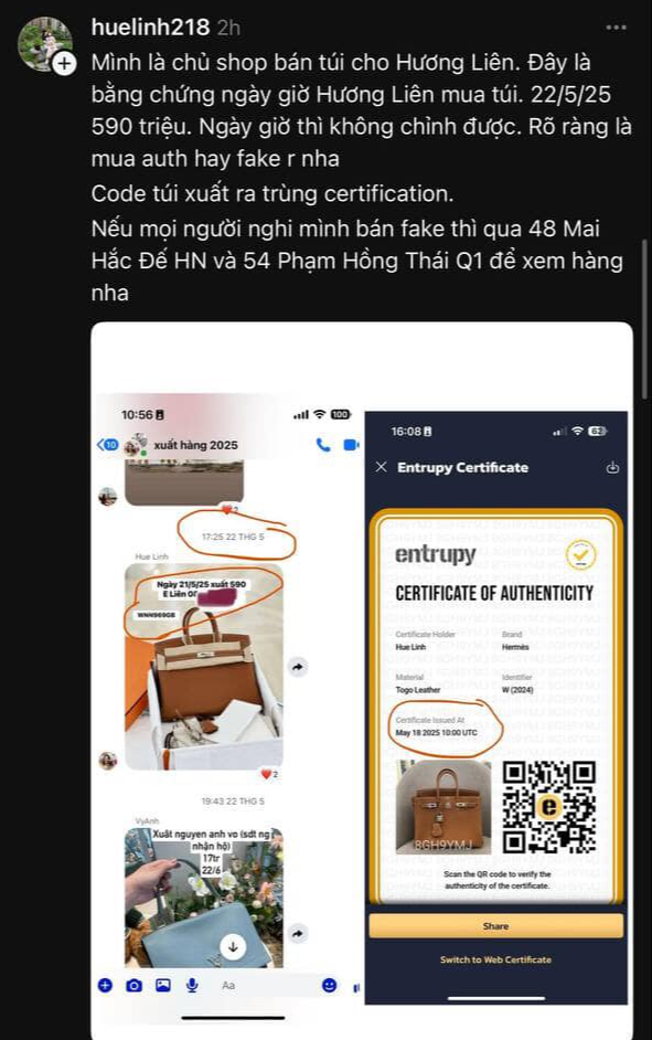 Hồi kết cho drama túi fake của Hương Liên: Seller tung bằng chứng, chính chủ có động thái lạ- Ảnh 6.