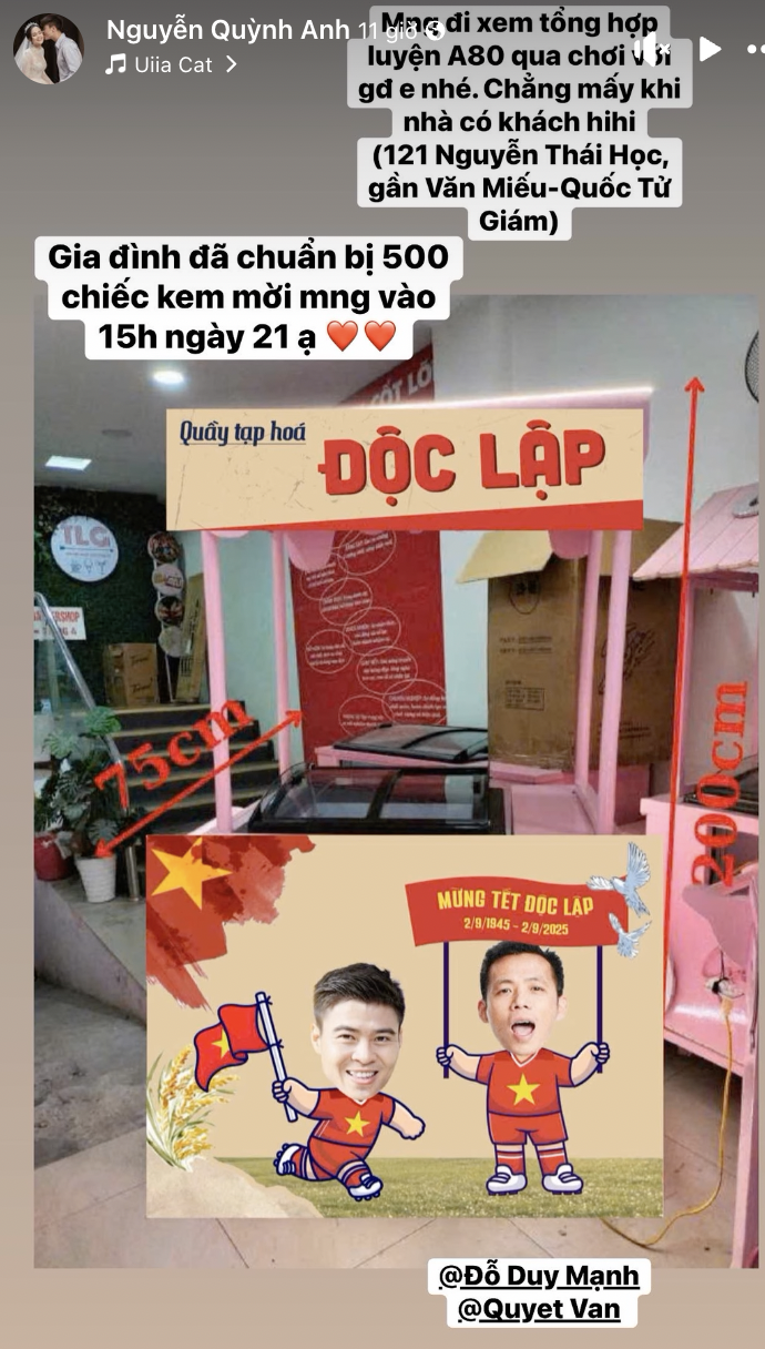 Vợ chồng Duy Mạnh trang hoàng nhà mặt phố để mời bà con đi xem tổng hợp luyện A80 ghé thăm, tặng 500 chiếc kem!- Ảnh 1.