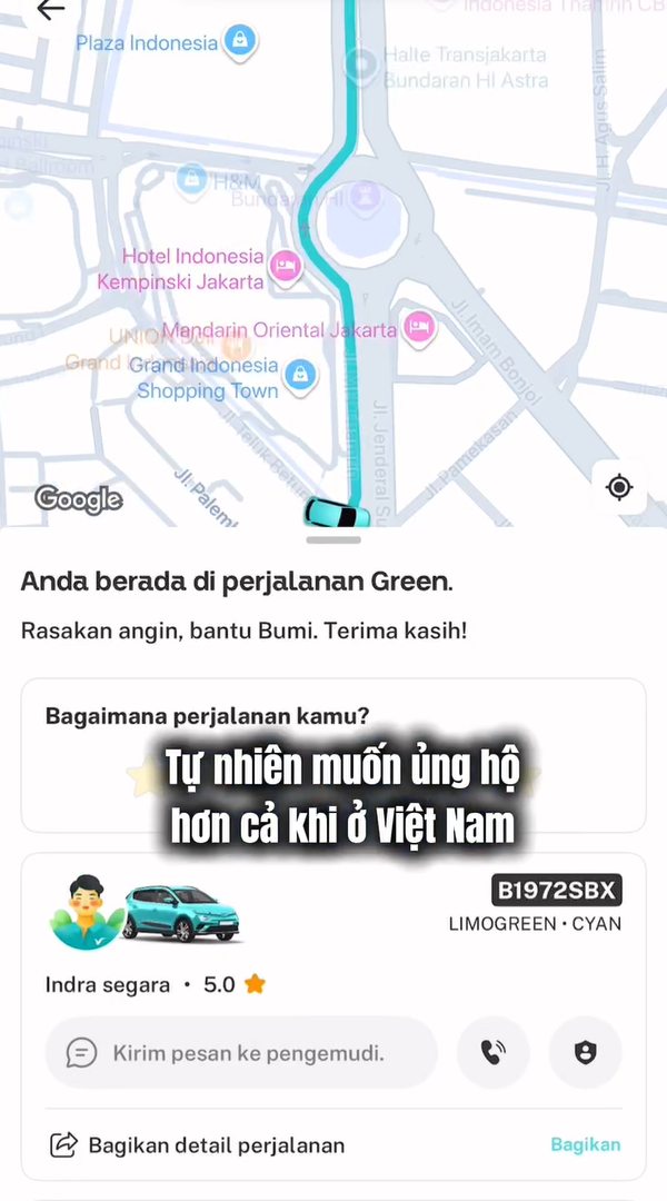 Nghe TikToker Việt review đi Xanh SM tại Indonesia: Rẻ hơn các dịch vụ xe khác- Ảnh 3. Nghe TikToker Việt review đi Xanh SM tại Indonesia: Rẻ hơn các dịch vụ xe khác- Ảnh 3.