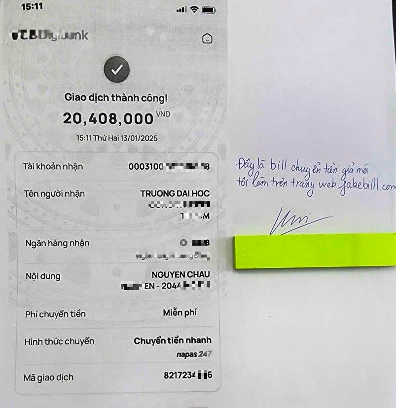 Cảnh báo thủ đoạn làm giả bill chuyển tiền, căn cước công dân- Ảnh 1.