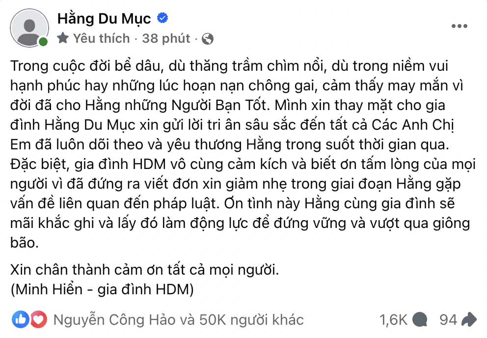 Thông báo từ gia đình Hằng Du Mục- Ảnh 1. Thông báo từ gia đình Hằng Du Mục- Ảnh 1.