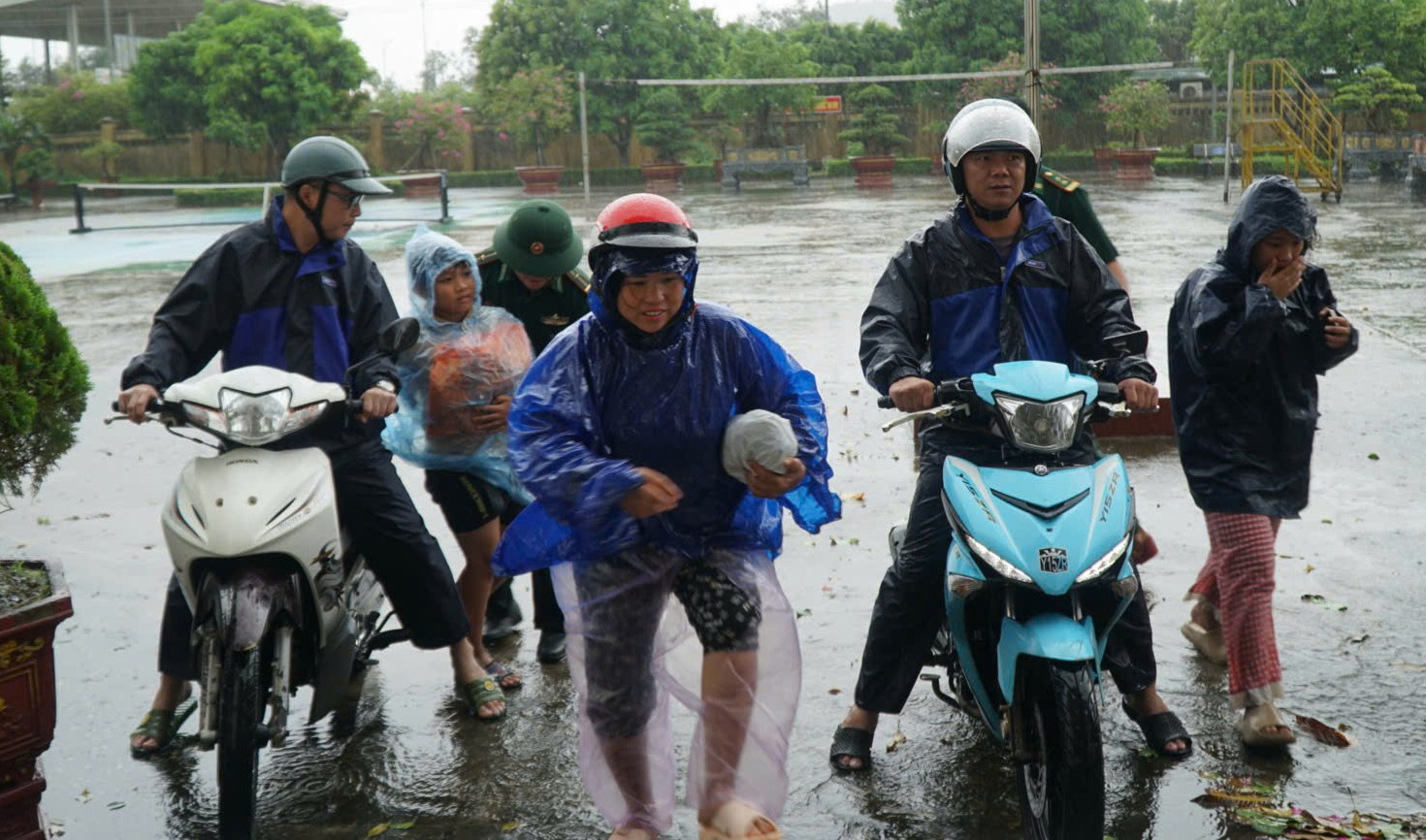 Trước giờ "G" bão số 5 Kajiki đổ bộ, mưa trắng trời, cây đổ, gió giật mạnh- Ảnh 2. Trước giờ "G" bão số 5 Kajiki đổ bộ, mưa trắng trời, cây đổ, gió giật mạnh- Ảnh 2.