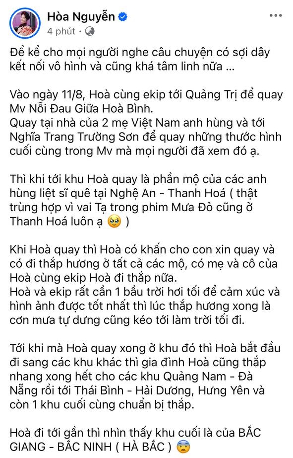 Chuyện “tâm linh” xảy ra ở Nghĩa trang Trường Sơn lúc quay MV Chuyện “tâm linh” xảy ra ở Nghĩa trang Trường Sơn lúc quay MV