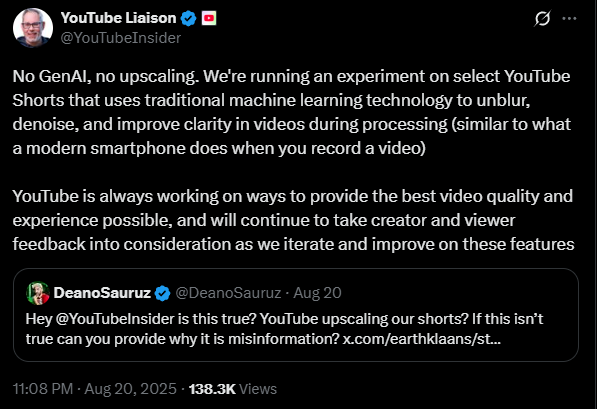 YouTube bí mật chỉnh sửa video bằng máy học: liệu AI có đang viết lại thực tại ngay trước mắt chúng ta?- Ảnh 2. YouTube bí mật chỉnh sửa video bằng máy học: liệu AI có đang viết lại thực tại ngay trước mắt chúng ta?- Ảnh 2.