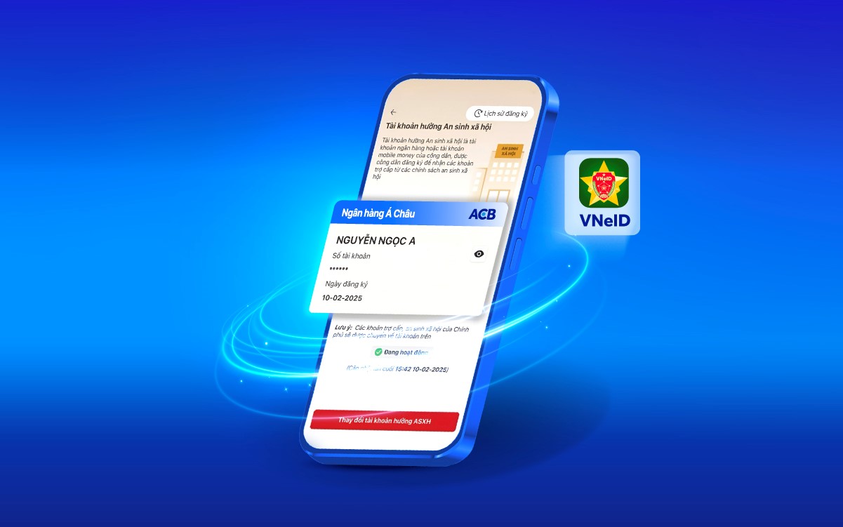 Chính phủ tặng 100.000 đồng, ACB cộng thêm đến 350.000 đồng cho khách hàng liên kết VNeID- Ảnh 1. Chính phủ tặng 100.000 đồng, ACB cộng thêm đến 350.000 đồng cho khách hàng liên kết VNeID- Ảnh 1.
