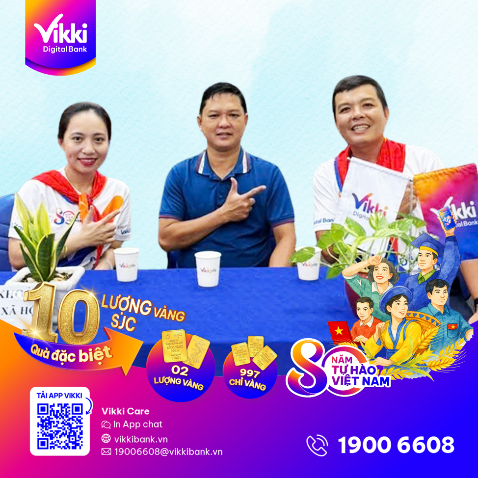 Vikki đã trao 1 lượng vàng SJC và nhiều chỉ vàng cho khách hàng "Mở tài khoản Vikki An sinh – Nhận quà mừng Quốc khánh"- Ảnh 1. Vikki đã trao 1 lượng vàng SJC và nhiều chỉ vàng cho khách hàng