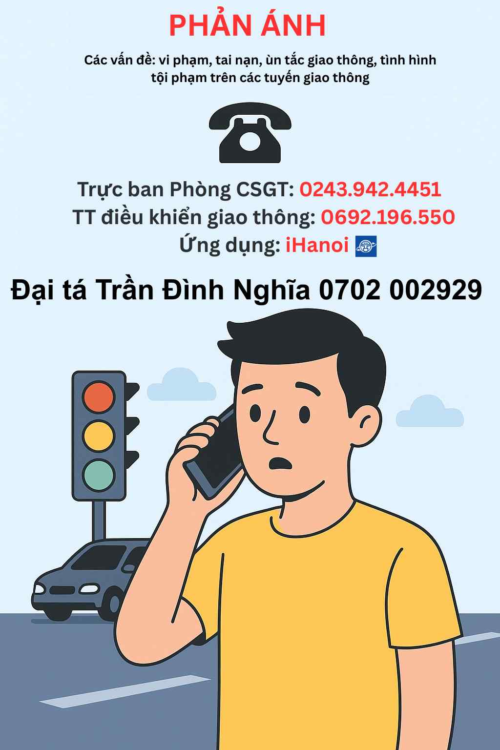 Trưởng Phòng CSGT Công an Hà Nội nhận phản hồi 