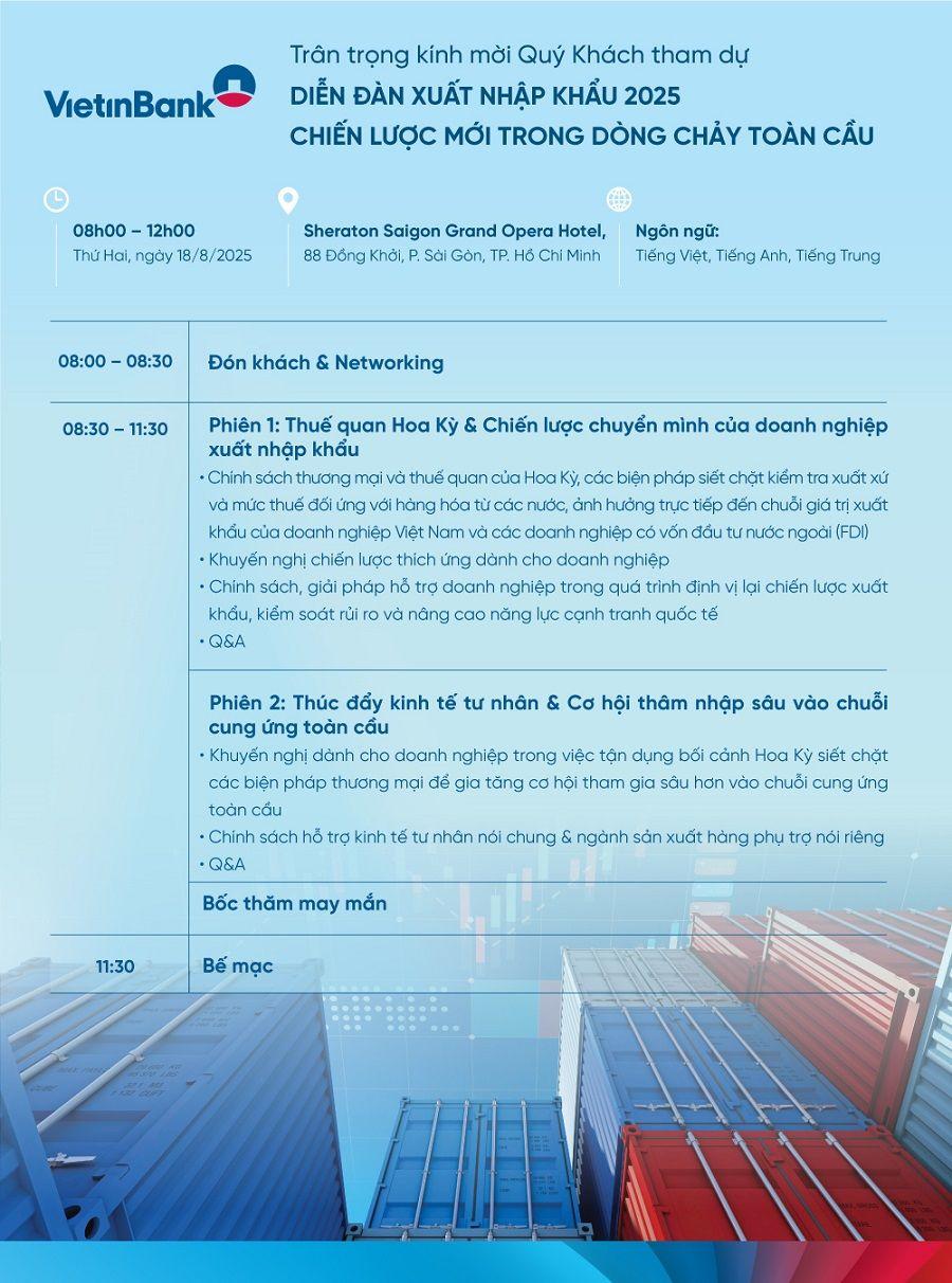 VietinBank tổ chức "Diễn đàn Xuất nhập khẩu 2025 - Chiến lược mới trong dòng chảy toàn cầu"- Ảnh 1.