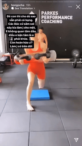 Đẹp như Hà Hồ còn tập gym hùng hục, lắc bình nước 