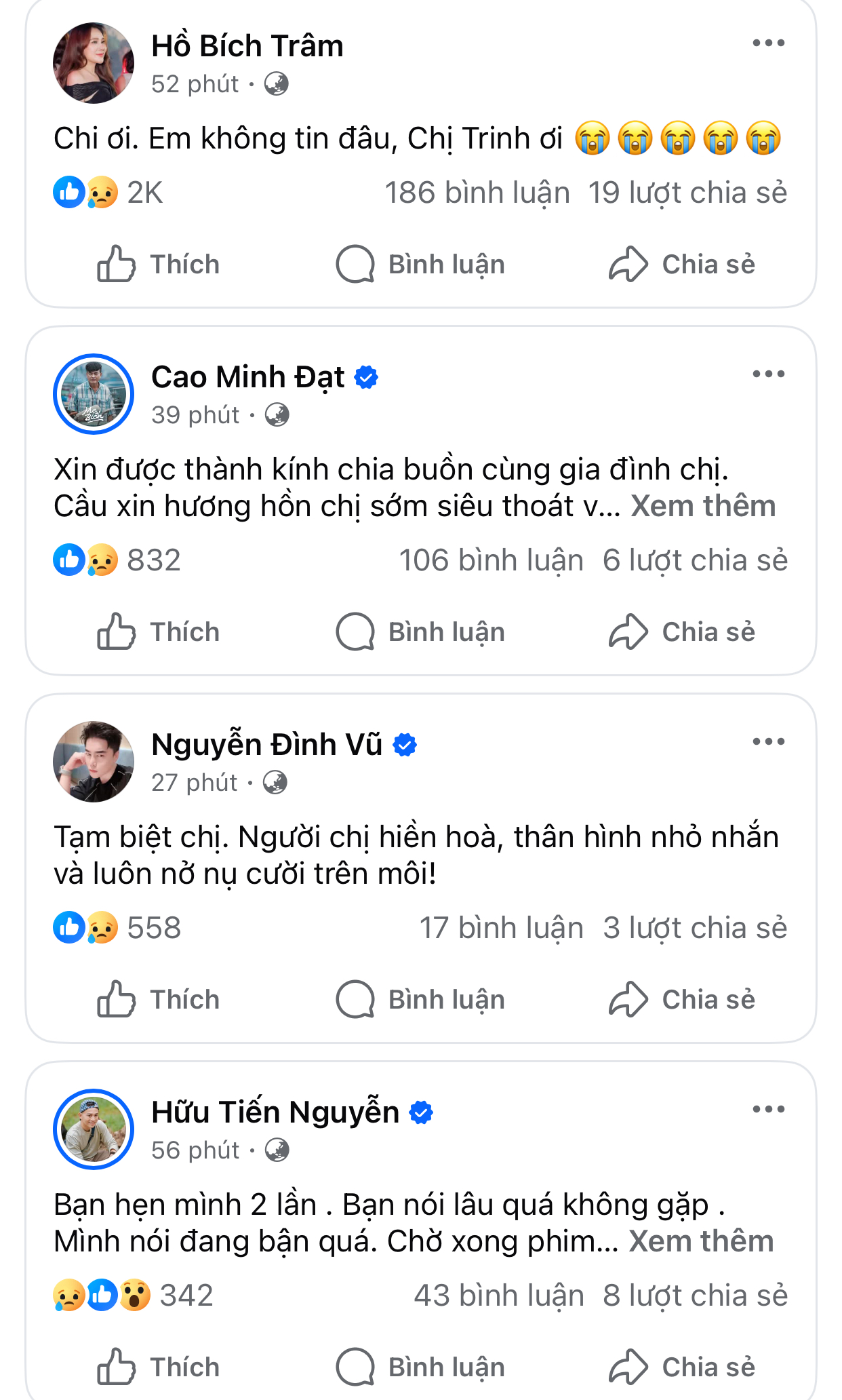 Quyền Linh - Xuân Lan và dàn sao Việt bàng hoàng trước tin diễn viên Ngọc Trinh qua đời- Ảnh 3. Quyền Linh - Xuân Lan và dàn sao Việt bàng hoàng trước tin diễn viên Ngọc Trinh qua đời- Ảnh 3.