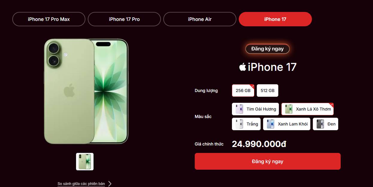 Dạo xem giá bán iPhone 17 chính hãng tại Việt Nam, mua ở Apple Store hay đại lý nào rẻ hơn?- Ảnh 6. Dạo xem giá bán iPhone 17 chính hãng tại Việt Nam, mua ở Apple Store hay đại lý nào rẻ hơn?- Ảnh 6.