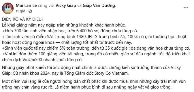 1 năm chưa từng có tại ĐH của tỷ phú Phạm Nhật Vượng: Tỷ lệ chọi 1/9, IELTS trung bình 7.5, cựu sinh viên SN 2001 đã giữ chức Tổng giám đốc- Ảnh 1.
