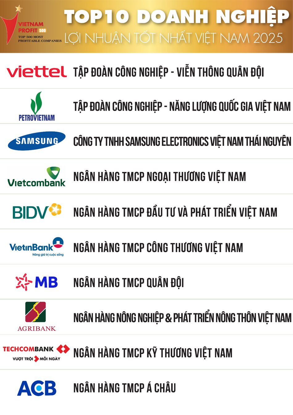 10 doanh nghiệp lãi nhất Việt Nam: Viettel soán ngôi PVN, ACB lần đầu lọt top, Hòa Phát tái xuất trong khi VIB và FPT 'biến mất'- Ảnh 2.