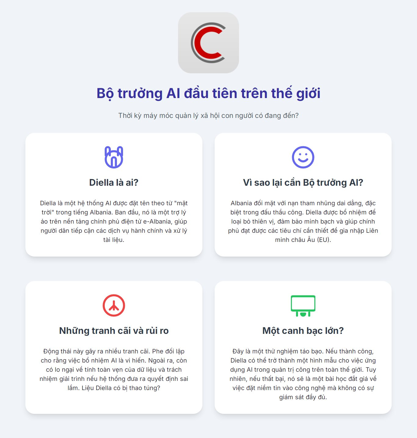 Bộ trưởng AI đầu tiên trên thế giới mới được bổ nhiệm: Thời kỳ máy móc quản lý xã hội con người có đang đến?- Ảnh 2.