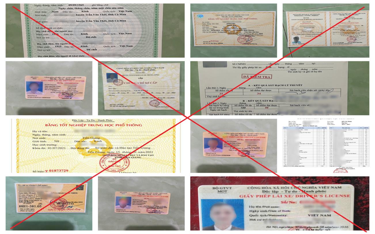 Bắt nhóm đối tượng làm giả hàng trăm sổ đỏ, bằng cấp, giấy khám sức khỏe- Ảnh 2. Bắt nhóm đối tượng làm giả hàng trăm sổ đỏ, bằng cấp, giấy khám sức khỏe- Ảnh 2.