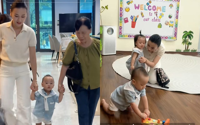 Cặp song sinh nhà Phương Oanh được mẹ cho đi học trường quốc tế, chăn gối, đồ dùng nhà mang đi mới yên tâm- Ảnh 1.
