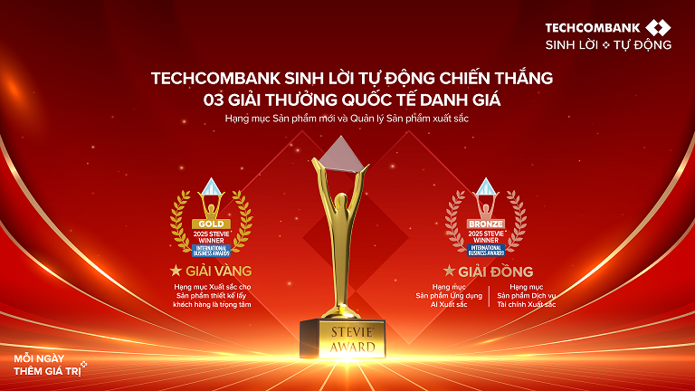 Sản phẩm Techcombank Sinh Lời Tự Động giành giải vàng Stevie Awards - "Oscar" trong lĩnh vực kinh doanh quốc tế- Ảnh 2. Sản phẩm Techcombank Sinh Lời Tự Động giành giải vàng Stevie Awards -
