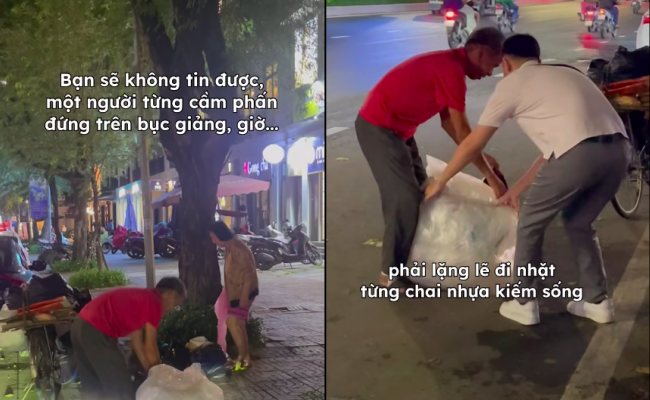 Chàng trai vô tình gặp thầy giáo dạy Toán nhặt ve chai trên phố: Phải bán nhà, dùng lương hưu để trả nợ- Ảnh 1. Chàng trai vô tình gặp thầy giáo dạy Toán nhặt ve chai trên phố: Phải bán nhà, dùng lương hưu để trả nợ- Ảnh 1.